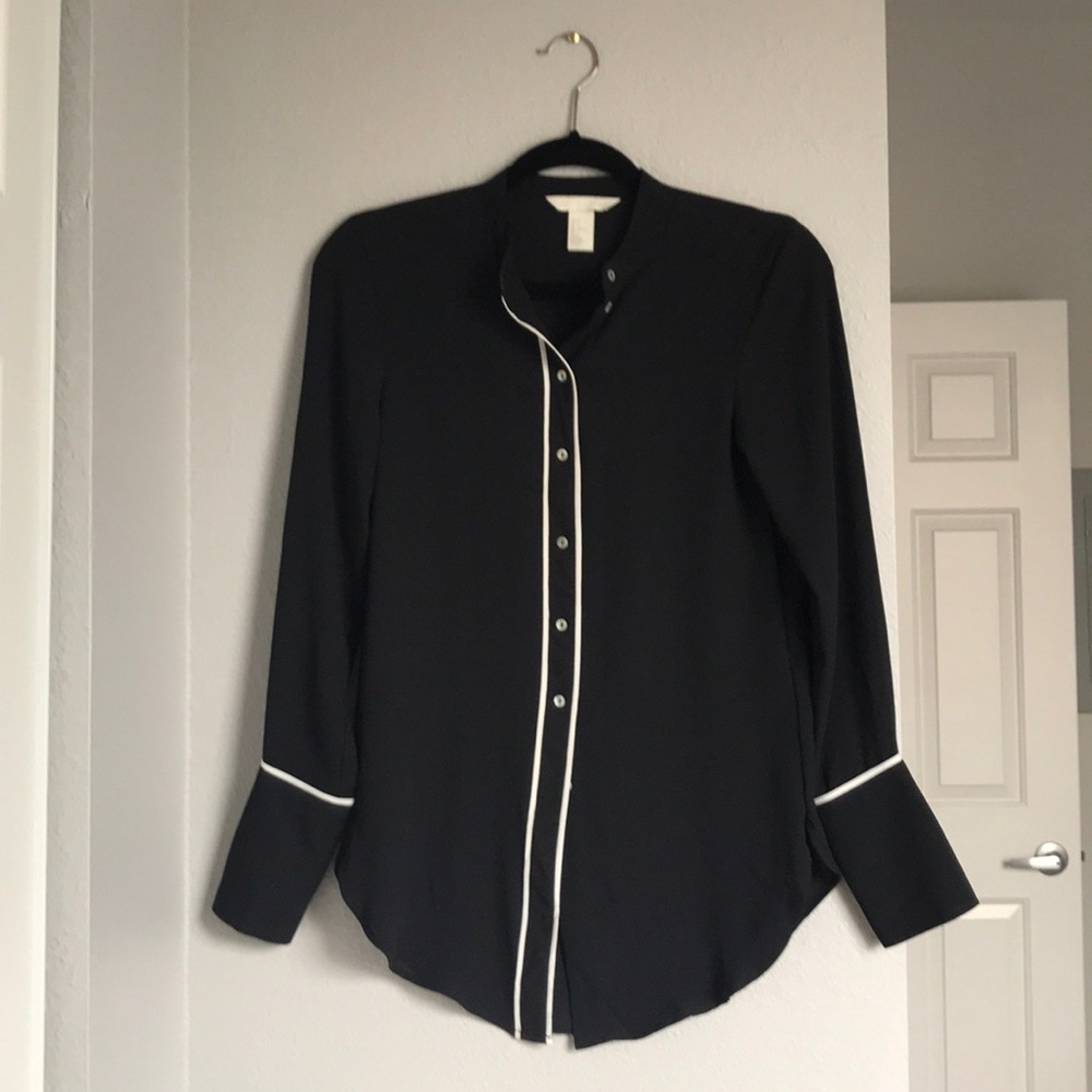 Black button down top